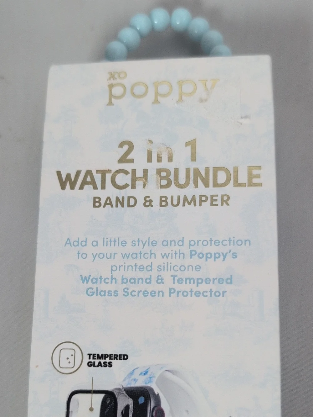 XO Poppy Blue Toile Apple Watch 2 in 1 Band & Bumper Set